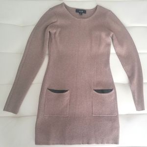 Faux leather accent AGB Sweater Dress Tunic